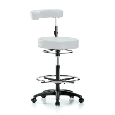 Tabouret de dentisterie avec bras et pied de pied PERCH | Hauteur du banc élevé: 24,5 à 34,5 po