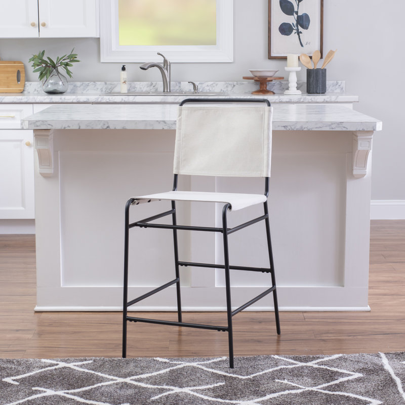 Tabouret de comptoir Bridgevale, Crème, crème