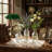 3-Piece Decorative Glass Flower Table Bottles