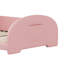 Lit simple tapissier en forme de lapin Princess, lit plateforme simple avec tête et pied de lit, rose