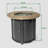 30" Propane Gas Fire Pit Table, 50000 BTU Round Steel Fire Pit With Imitation Wood Grain Finish For Outside Patio Deck Garden Backyard