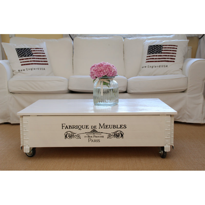 Andrea Solid Wood Coffee Table, White
