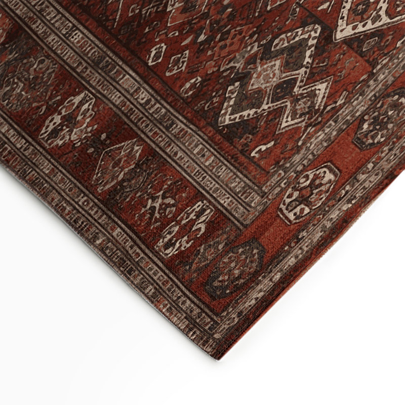 Turkish Brown Indoor and Outdoor Area Rug, Rectangle 4' x 6'