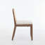 Ensemble de 2 chaises de salle à manger courbées à dossier en canne avec coussin en chenille et structure en bois massif, style campagnard Mid-Century