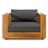 Santorini - Outdoor Grey Olefin Fabric + Natural Teak Sofa Set