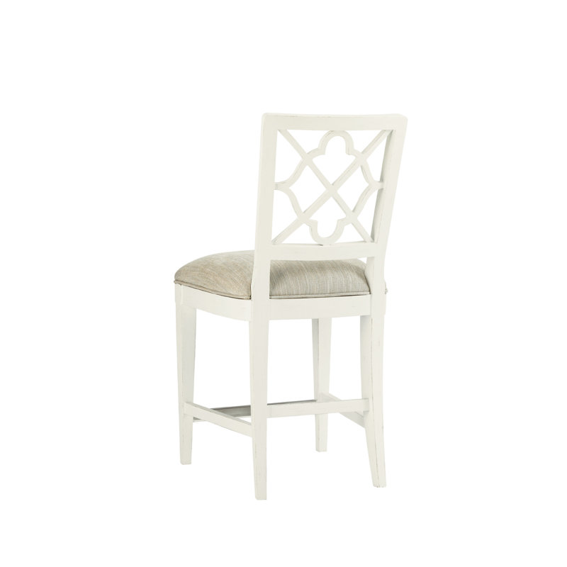 Ivory Key Upholstered Stool, Counter Stool (24" Seat Height), Parchment