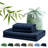 4 Piece Queen Size Sheet Set, 100% Rayon Derived from Bamboo Sheet Set, Cooling & Breathable, Luxury Silky Soft, Deep Pocket up to 16", Dark Blue-122871995-122871999