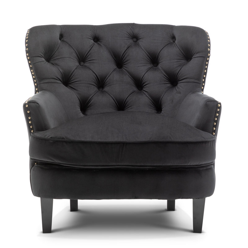 Higgenbotham Armchair, Black Velvet