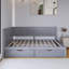 Lit de jour simple en bois avec lit gigogne et garde-corps rustique-981263972