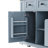 53" Large Kitchen Island with Drop Leaf, Power Outlet & Internal Storage Racks-129470409