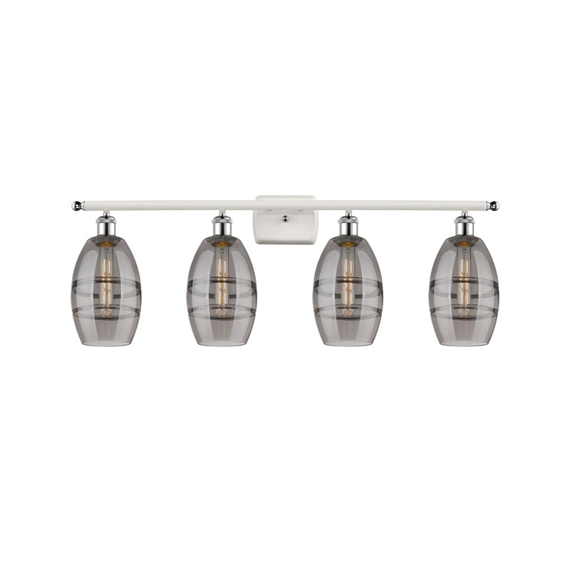 Dundrod 4 - Light Dimmable Vanity Light, Light Smoke, White Polished Chrome