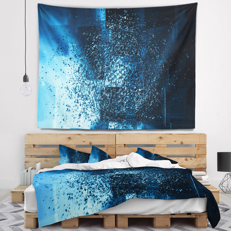 Tapisserie de l’écran de décoloration 3d en polyester avec accessoires suspendus inclus, H 32 po x l 39 po