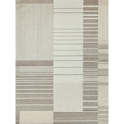 Exquisite Rugs Castine Handmade Hand-Tufted New Zealand Wool On Canvas Beige/Ivory Area Rug