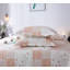 Ensemble de courtepointe réversible en microfibre rose / blanc cassé -29581763