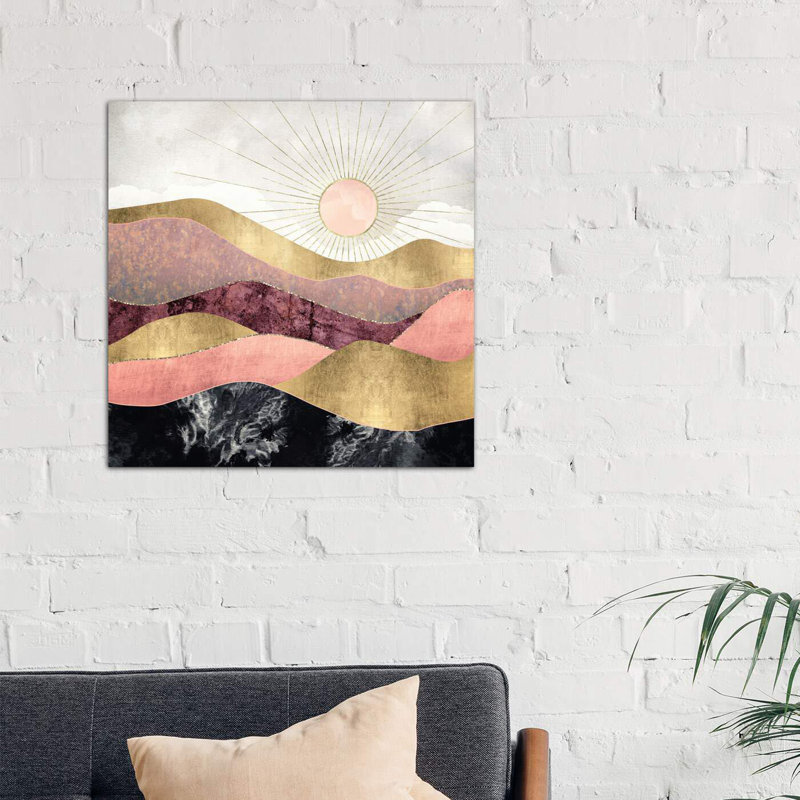 « rosé sun » par spacefrog designs-print, H 48 po x l 48 po x P 1,5 po, Toile tendue