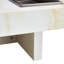Table basse avec motif imitation marbre, centre de table compact en MDF blanc pur 31,4 pouces
