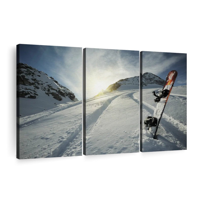 Snowboard, reproduction d'art sur toile, H 24 po x l 38 po x P 1,25 po