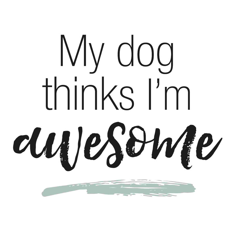 «Dog Awesome», art textuel sur toile tendue, H 12 po x l 12 po x P 1,25 po