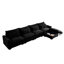 Confortable canapé modulaire rembourré en forme de L avec siège profond et tabouret de rangement rembourré en velours côtelé, livré avec plusieurs coussins de taille