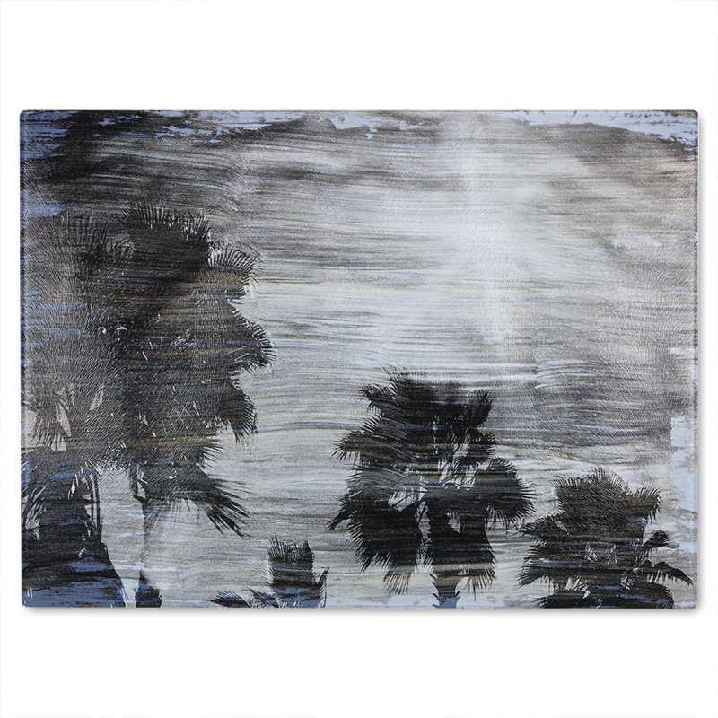 Palm Glass Chopping Board, 28cm L x 20cm W