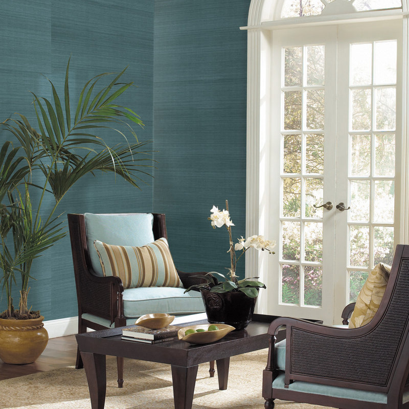 Ashford Tropics Wallpaper Roll, Teal/Deep Blue