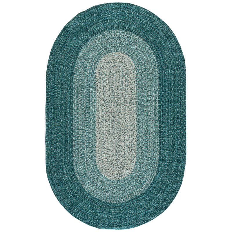 Braided Hand Woven Machine Washable No Pattern Outdoor Rug, Oval 5' x 8'