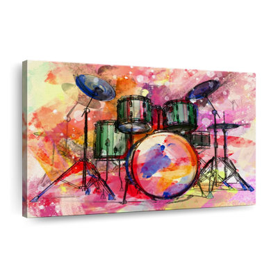 Ensemble de tambour coloré sur toile