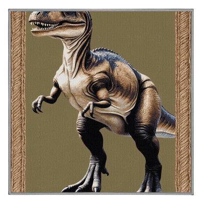 Tapis brun dinosaures lavable à la machine