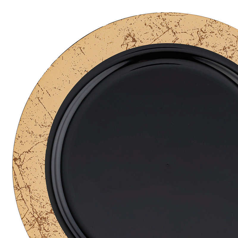Assiettes jetables en plastique noires (7,5 po)