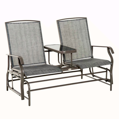 Banc oscillant avec table centrale Outsunny