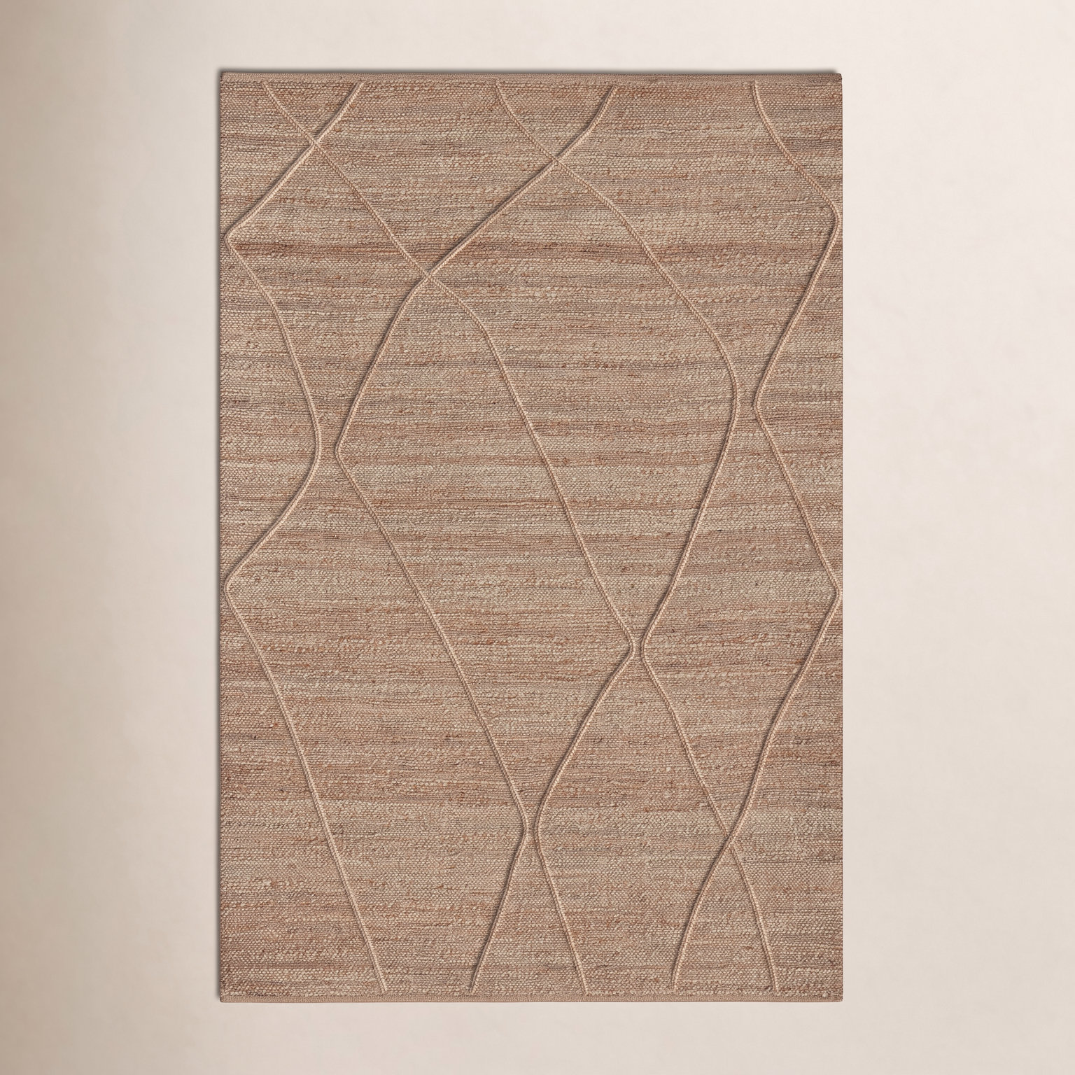 Albemarie Natural Hand-Woven Geometric Jute Rug, Rectangle 2'3" x 3'9"