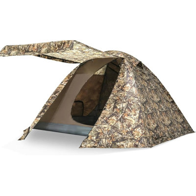 Tente de camping pour 4 personnes 4 saisons avec sac à dos imperméable avec vestibule, abri extérieur autoportant à double paroi