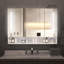 Armoires de salle de bain modernes en aluminium 39 x 28 po, armoires à pharmacie avec miroirs et lumières DEL, armoire de rangement de salle de bain avec compartiments de rangement à plusieurs niveaux