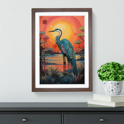 Heron Colour Field - Framed Print