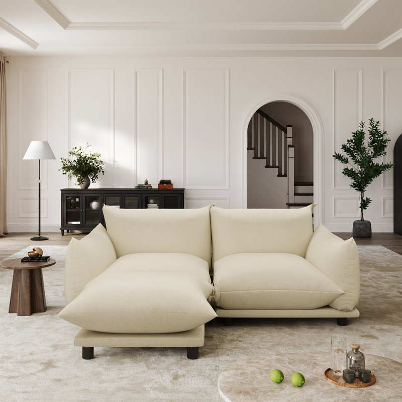 Canapé modulaire rembourré pour salon, Beige