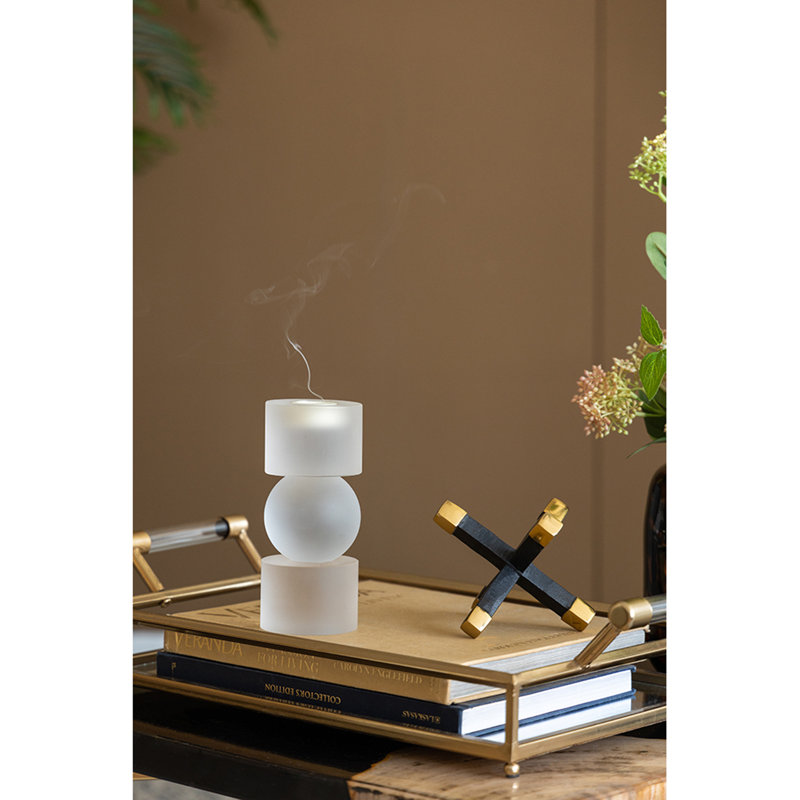 Petit porte-bougie en verre D3.1x7.1 "Palisade, H 7,1 po x l 3,1 po x P 3,1 po