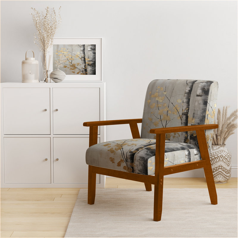 Fauteuil Jiska, Accoudoirs carrés bruns