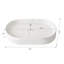 Meuble-lavabo en céramique blanc de 22,8 po avec lavabo vasque ovale et corps à rayures verticales, drain escamotable central