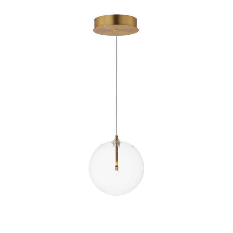 Global-Single Pendant, Natural Aged Brass