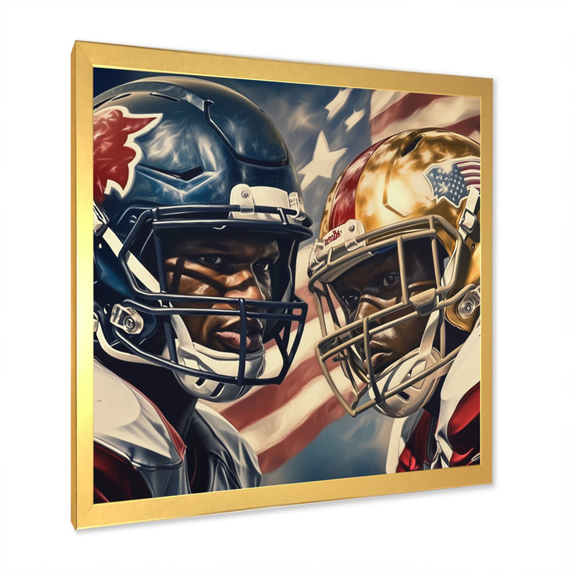 «Football Day Glory In USA I», reproduction sur toile, H 30 po x l 30 po x P 1 po, Encadrement doré