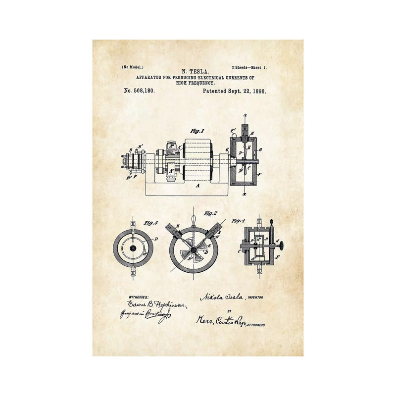 " Nikola Tesla Radio " by Patent77, 26" H x 18" W x 1.5" D