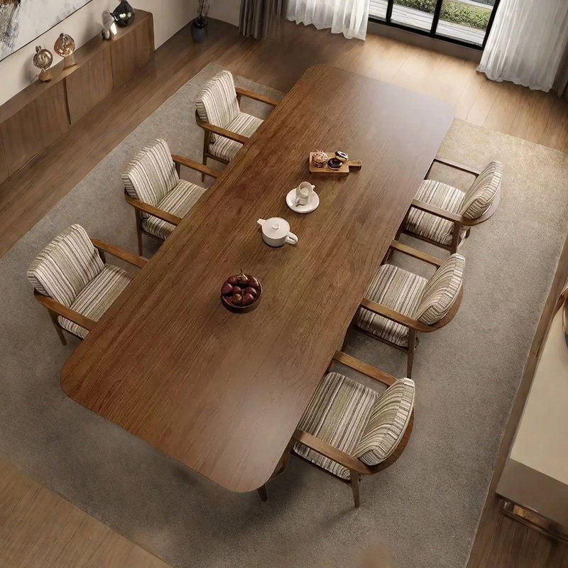 Nordic-style spacious dining table, 29.53"H x 86.61"L x 31.5"W