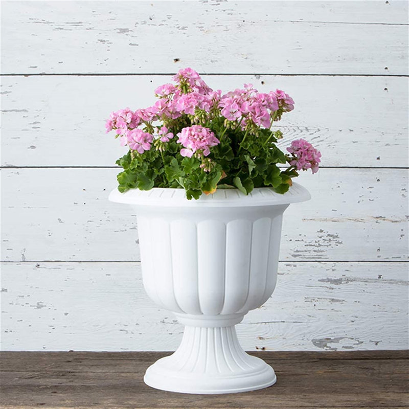 Tralee Neoclassic Resin Urn Planter, 19" H x 19" W x 19" D, White