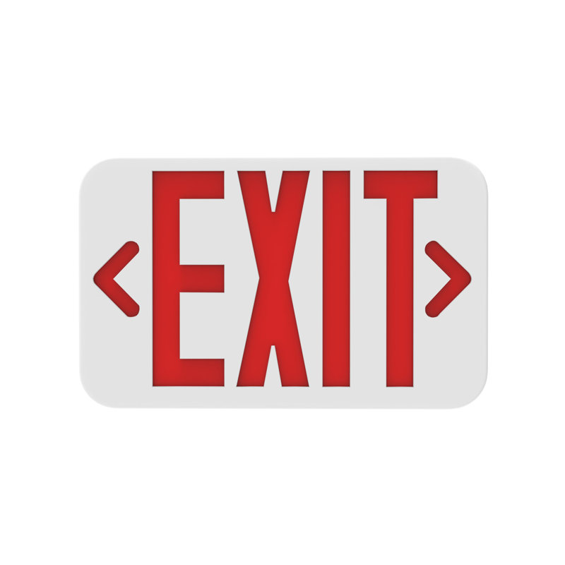 Thermoplastic LED Double Sided Exit Sign, Red