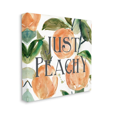 " Just Peachy Phrase Lush Fruit Watercolor Detail " by Carol Robinson