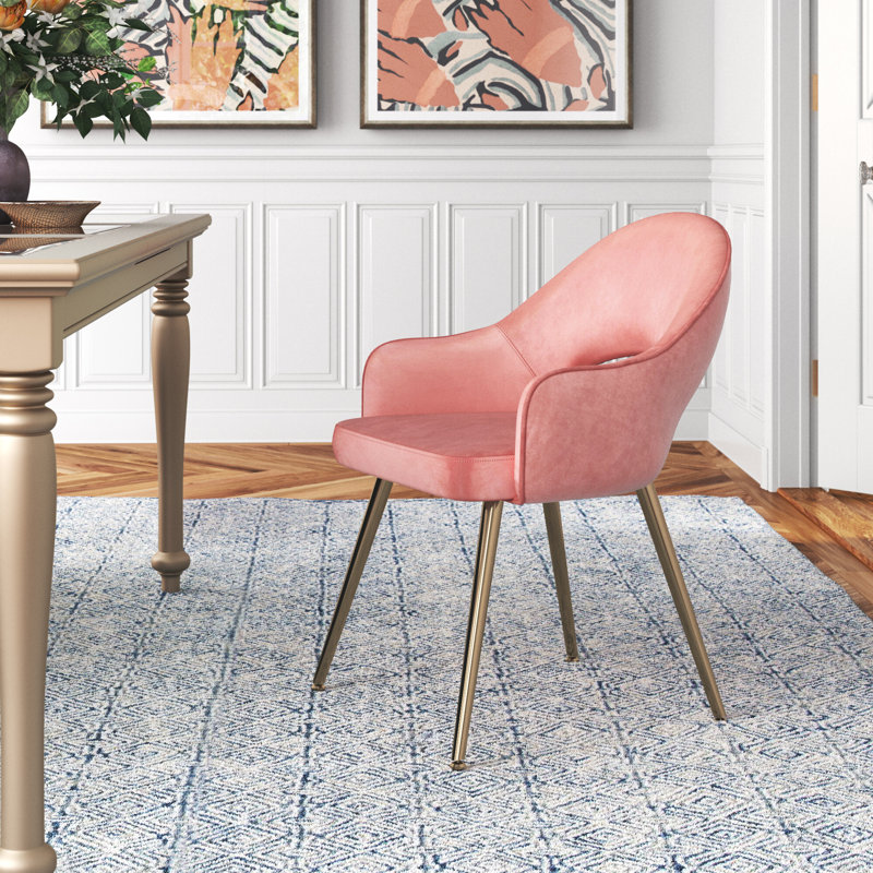 Linkoski 17.91'' H Velvet Upholstered Armchair, Rose