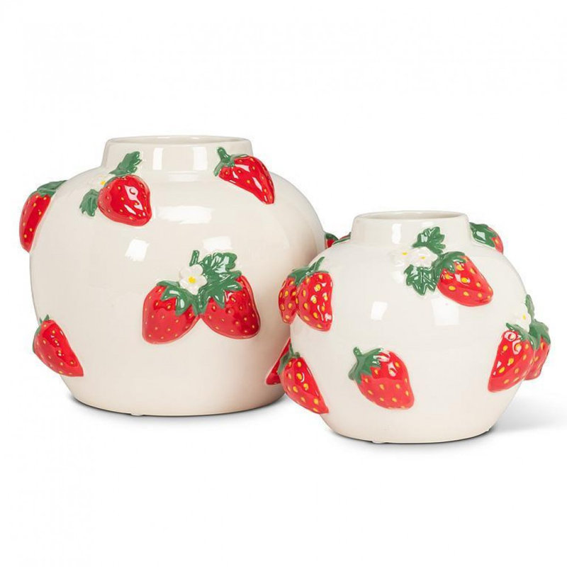 Rond avec vase à fraises