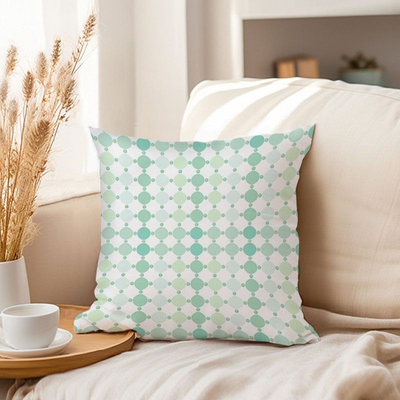 Abstract Mint Patterns Modern, 18"H x 18"W