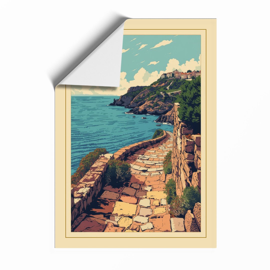 Coastal Pathway to Sea Vintage Framed Art Print