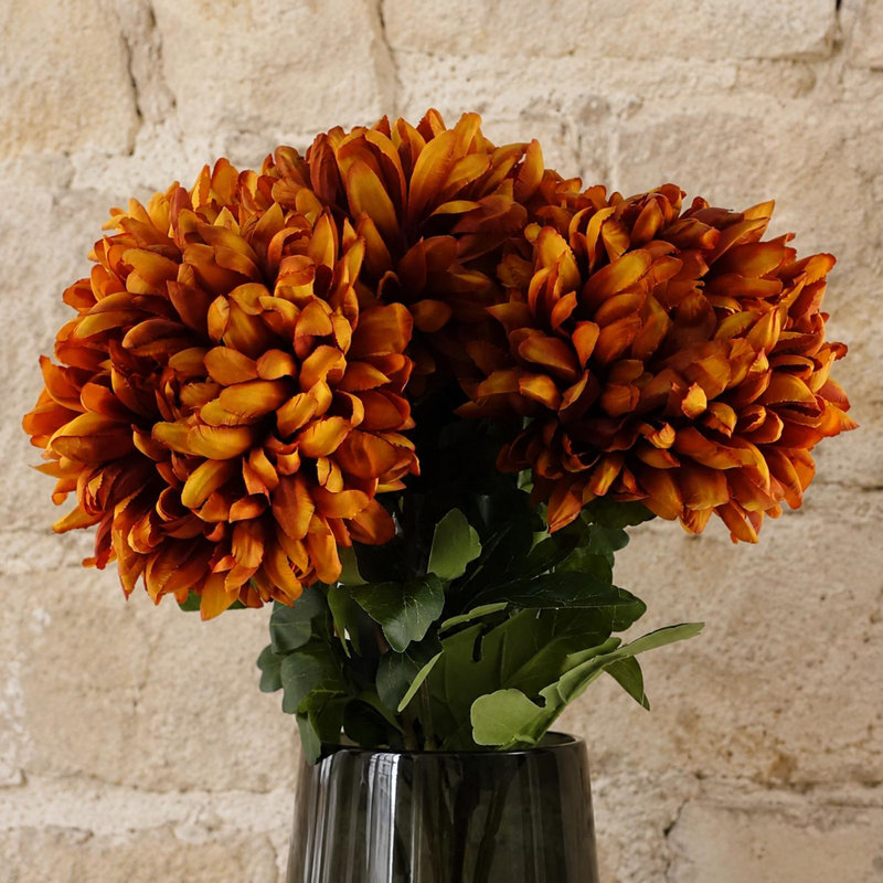 Plastic, Silk Artificial Arrangement, Orange